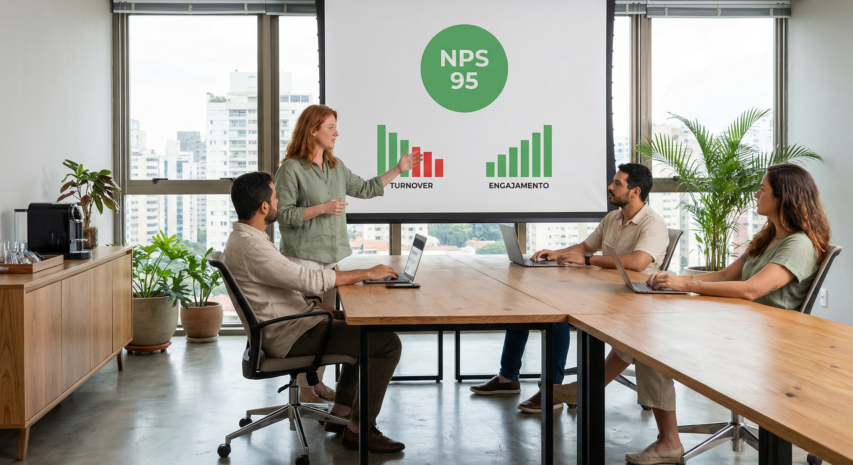 Reunião estratégica sobre benefícios corporativos